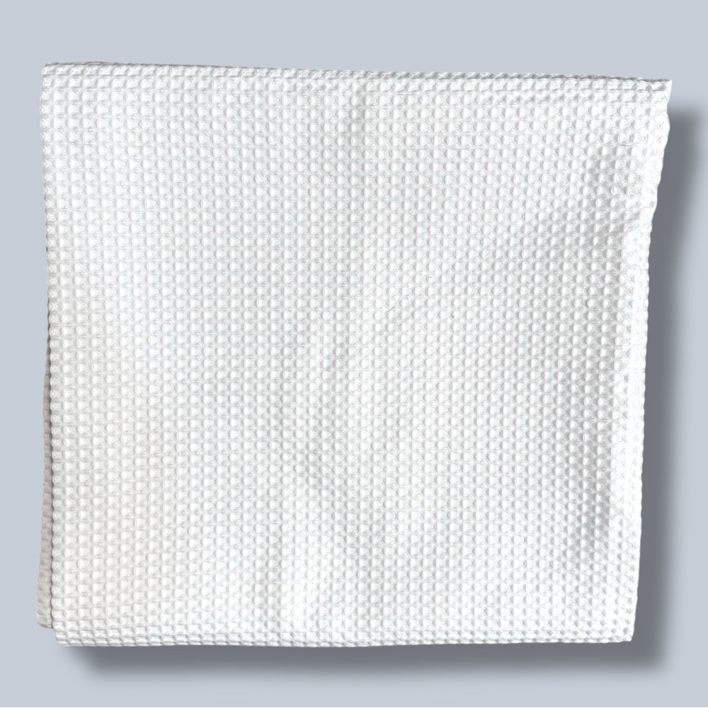 Waffle Weave Elegant White Shower Curtain - Picture 3 of 10